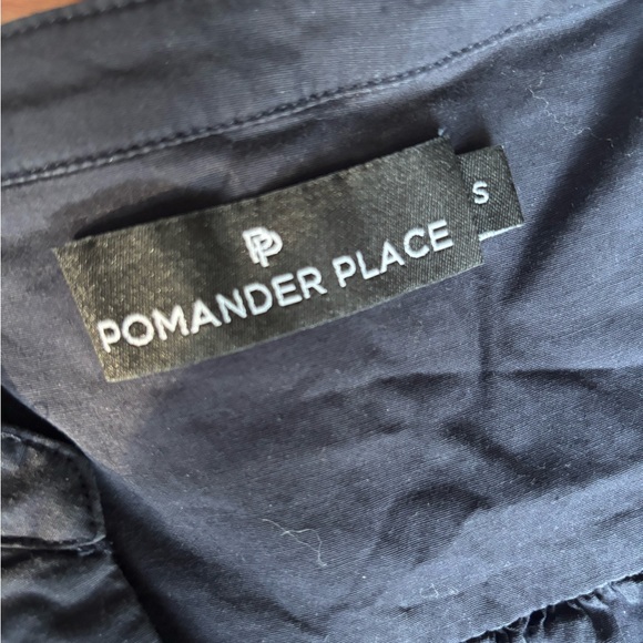 POMANDER PLACE by TUCKERNUCK Women's Cotton Poplin Kenzo Mini Dress in Navy (S) - Picture 4 of 8